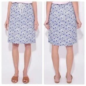 Alex Mill Women's XS Ikat Heart Slip Skirt Blue White Lightweight Coastal